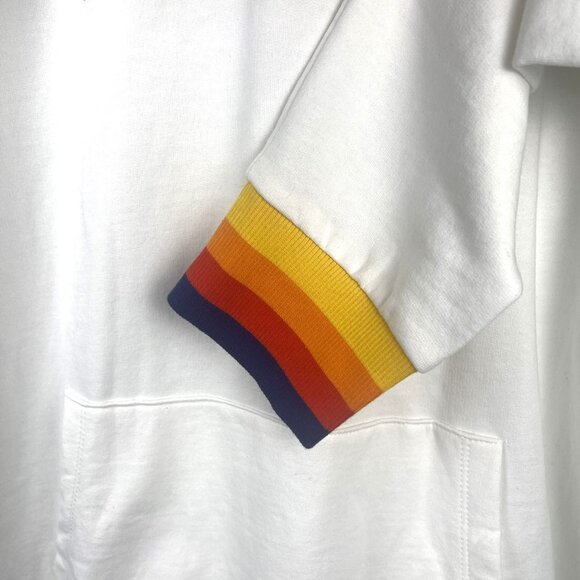 Aldi Gear WHITE LOGO Hooded Sweatshirt Hoodie SZ SMALL UNISEX PULLOVER Stripes - Picture 4 of 8